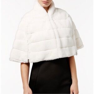 Betsy Johnson Faux Fur Coat Shrug